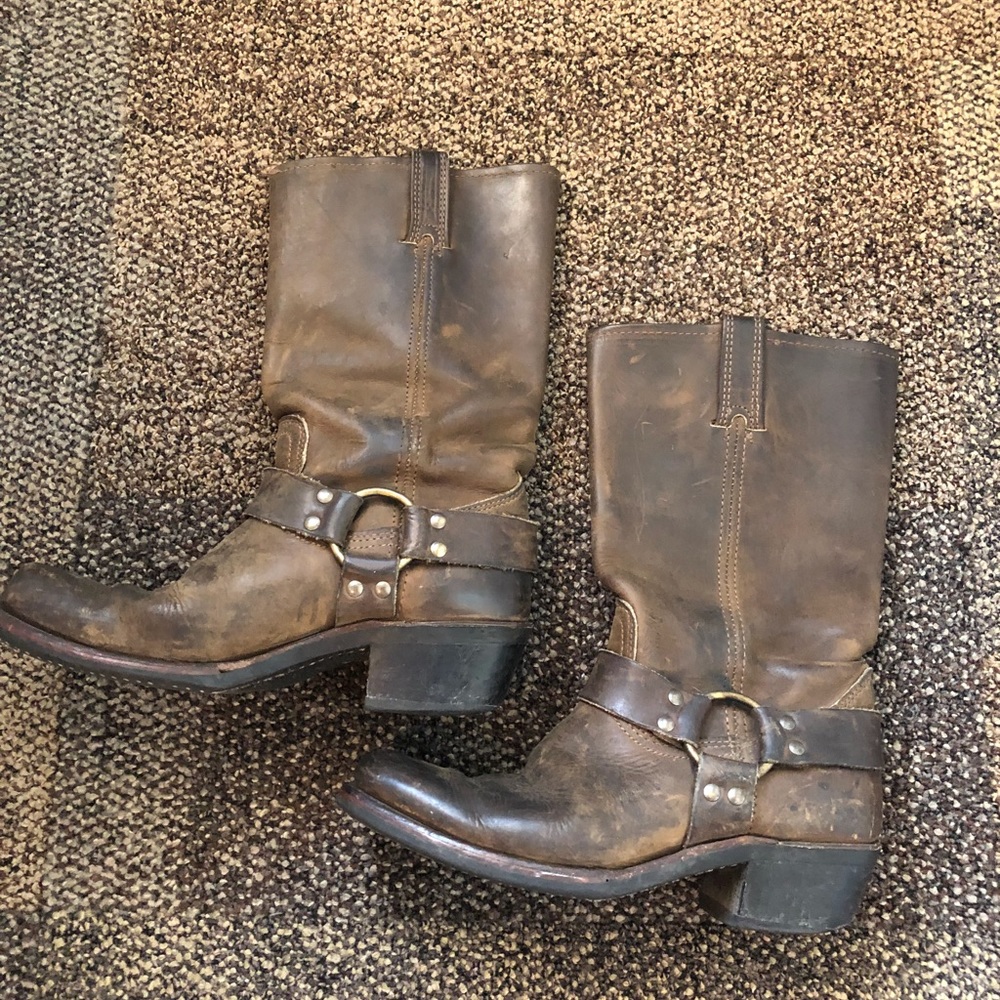 Frye Harness Boots Tan